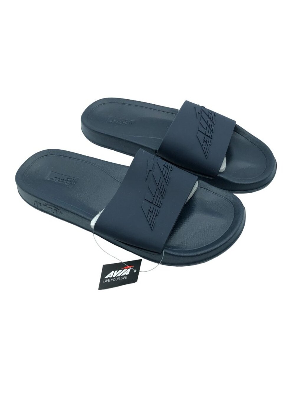 Avia Mens Mono Sandals Slides Rubber Logo Navy Blue 11